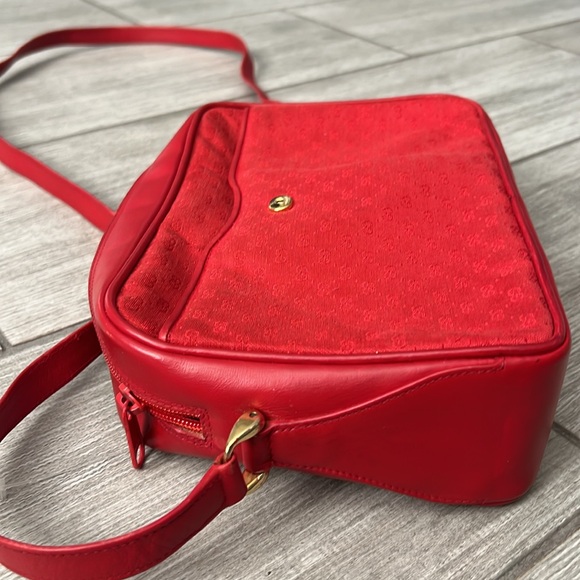 Vintage Gucci Red Canvas and Leather Crossbody Bag EUC - Picture 6 of 15